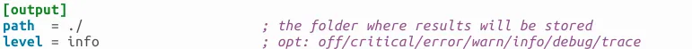 The output section of pppx.ini